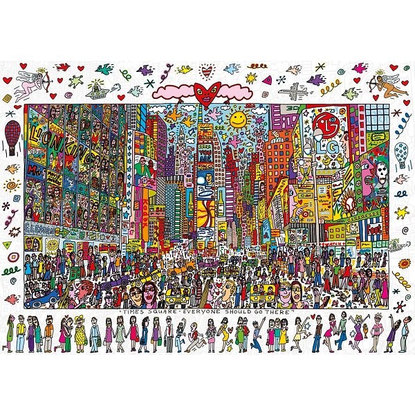 Puzzle 1000 pièces - James Rizzi - Times Square : Tout le monde devrait y aller - Ravensburger-19069