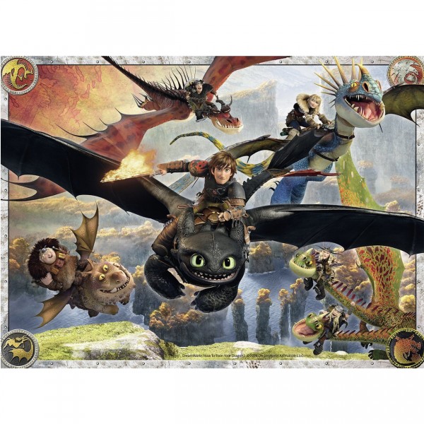 Puzzle 150 XXL pieces: Dragons: In flight formation - Ravensburger-10015