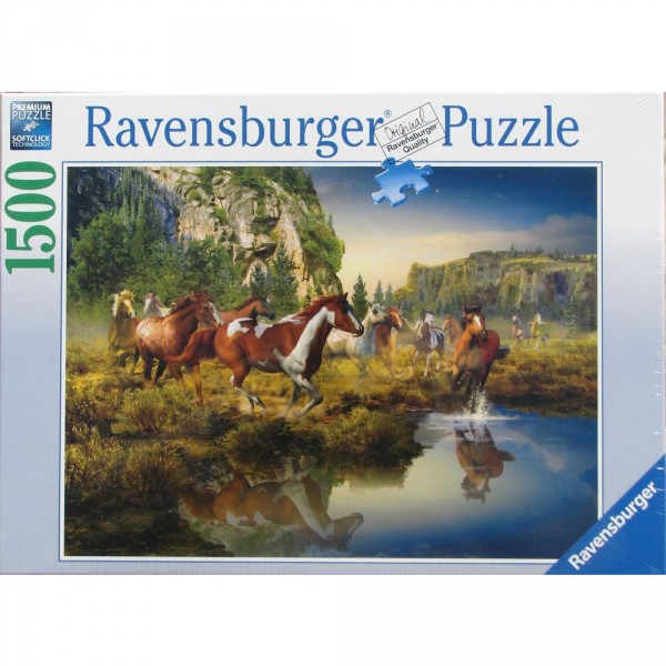 Puzzle 1500 pièces : Chevaux sauvages. - Ravensburger-16304
