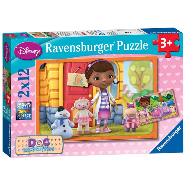 Puzzle 2 x 12 pièces : Docteur La Peluche - Ravensburger-07576