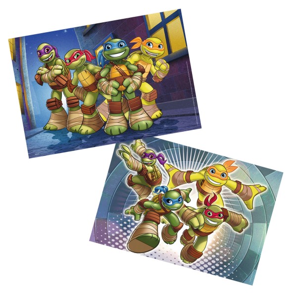 Puzzle 2 x 12 pièces : Les Tortues Ninja en action - Ravensburger-07597