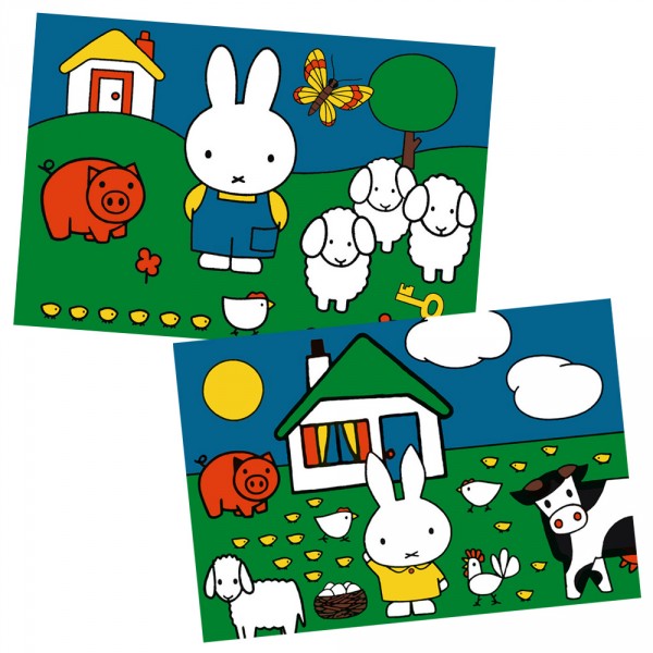Puzzle 2 x 12 pièces : Miffy à la ferme - Ravensburger-07566