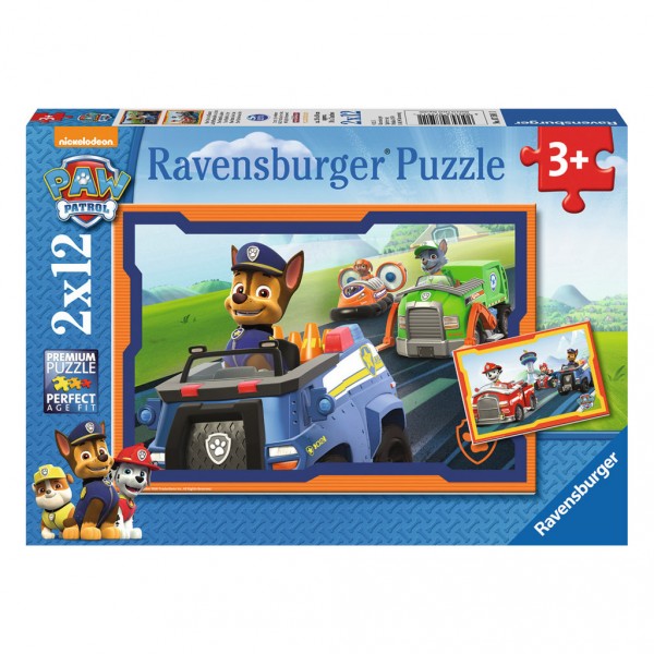 2 x 12 Teile Puzzle: Paw Patrol: Paw Patrol in Aktion - Ravensburger-07591