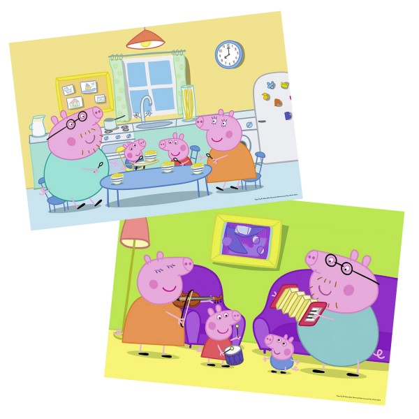 Puzzle 2 x 12 pièces : Peppa Pig : A la maison - Ravensburger-07596