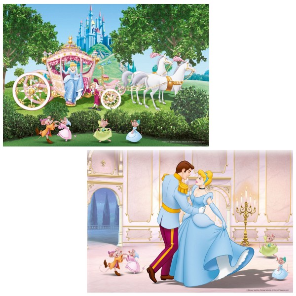 Puzzle 2 x 12 pièces : Princesses Disney : Un monde féérique / Cendrillon - Ravensburger-07562