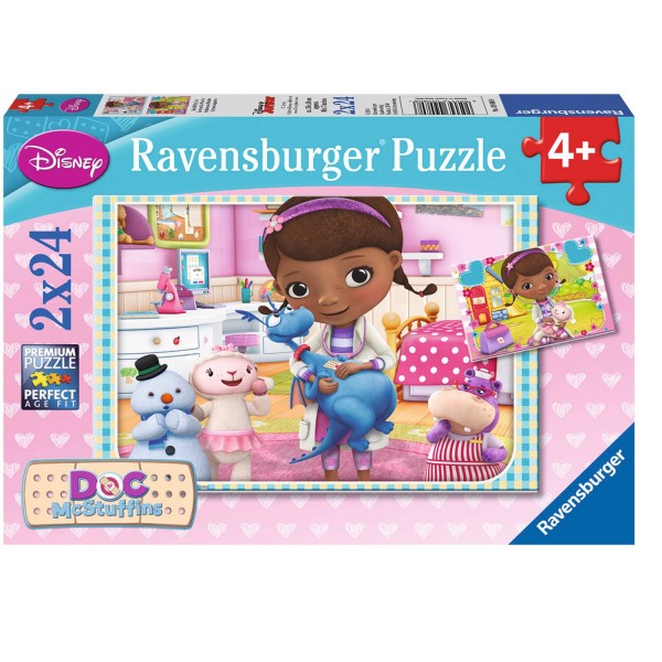 Puzzle 2 x 24 pièces : Docteur la peluche - Ravensburger-09080