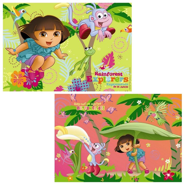 Puzzle 2 x 24 pièces : Dora l'exploratrice : Dora dans la jungle - Ravensburger-08877