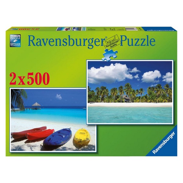 Puzzle 2 x 500 pièces - Les belles plages - Ravensburger-80828