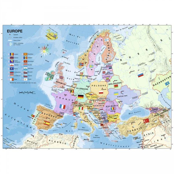 Puzzle 200 pièces XXL : Carte d'Europe - Ravensburger-12841