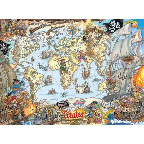 Puzzle 200 pièces : Carte de pirates - Ravensburger-12802