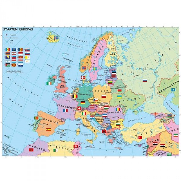 Puzzle 200 pièces XXL - Carte de l'Europe en allemand - Ravensburger-12662