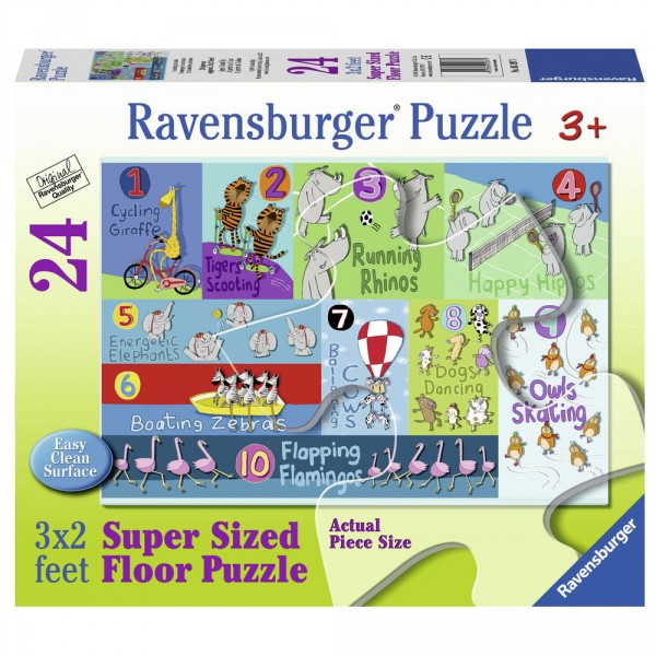 Puzzle 24 pièces géant : Animaux de 1 à 10 - Ravensburger-05397