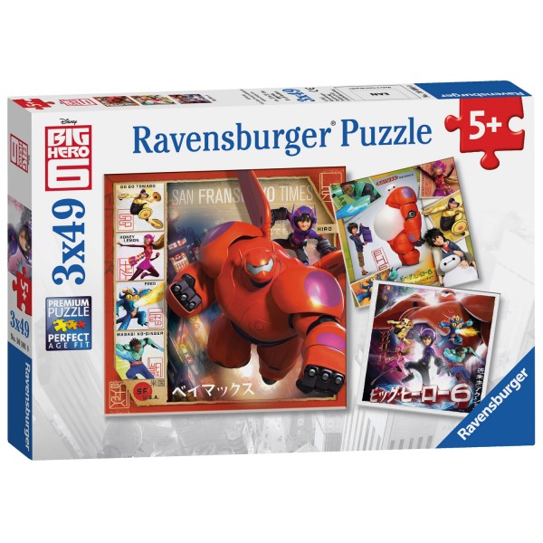 Puzzle 3 x 49 pièces : Les Nouveaux Héros Big Hero 6 - Ravensburger-09208