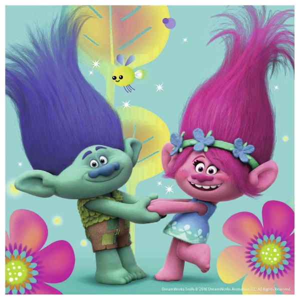 Puzzle 3 x 49 pièces : Le monde multicolore des Trolls - Ravensburger-09364