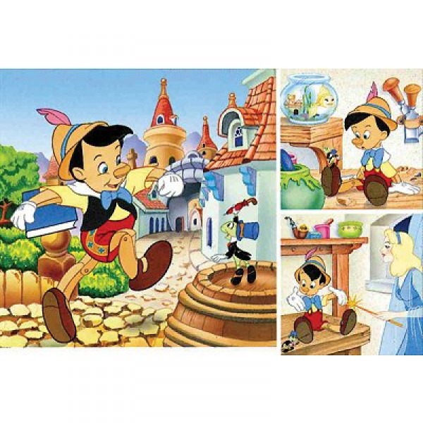 Puzzle 3 x 49 pièces - Pinocchio et la fée - Ravensburger-09241