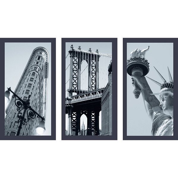 Puzzle 3 x 500 pièces - New York : Flatiron Building, Pont de Brooklyn et Statue de la Liberté - Ravensburger-16293