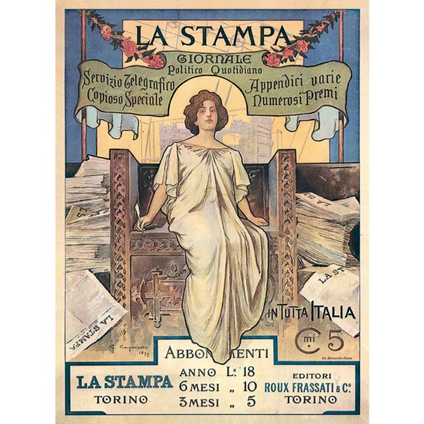 Puzzle 300 pièces : La Stampa Manifesto 1899 - Ravensburger-13962