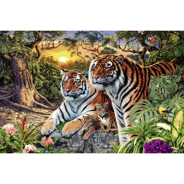 Puzzle 3000 pièces : Tigres cachés - Ravensburger-17072