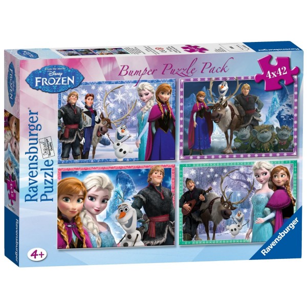 Puzzle 4 x 42 pièces : Bumper Pack : La Reine des Neiges (Frozen) - Ravensburger-07025