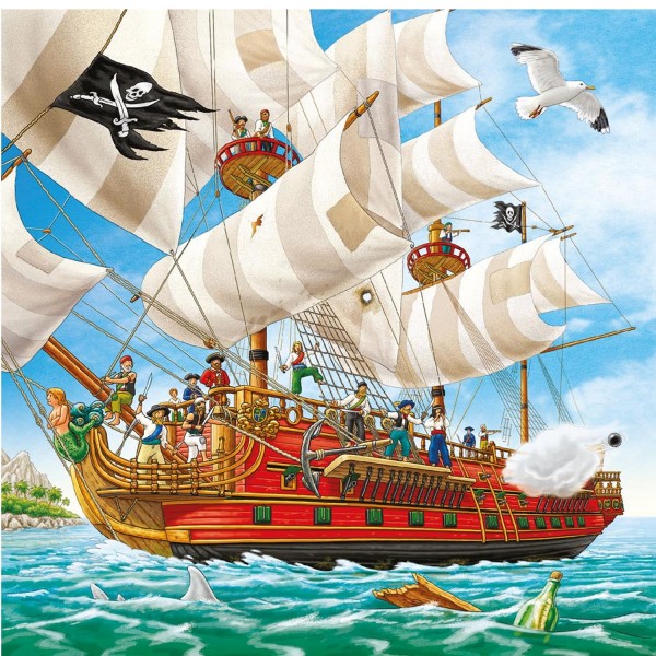 Puzzle 49 pièces - L'aventure des pirates - Ravensburger-09275