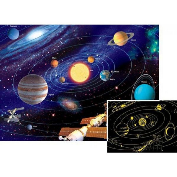 Puzzle 500 pièces phosphorescent - Star Line : Le système solaire - Ravensburger-14926