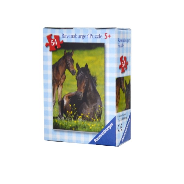 Puzzle 54 pièces : Mini puzzle Chevaux : Maman et son poulain - Ravensburger-09450-1