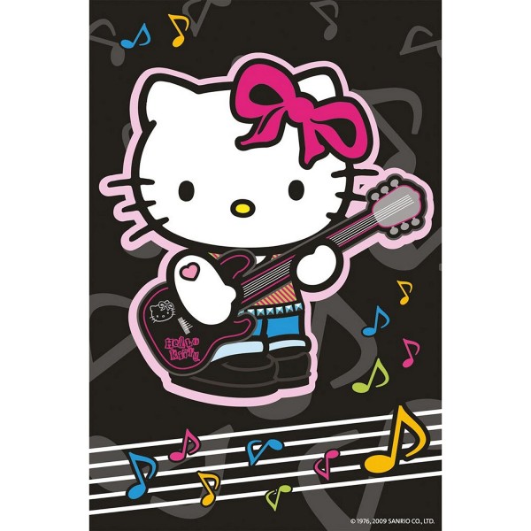 Puzzle 54 pièces : Mini puzzle Hello Kitty : Kitty joue de la guitare - Ravensburger-09451-4