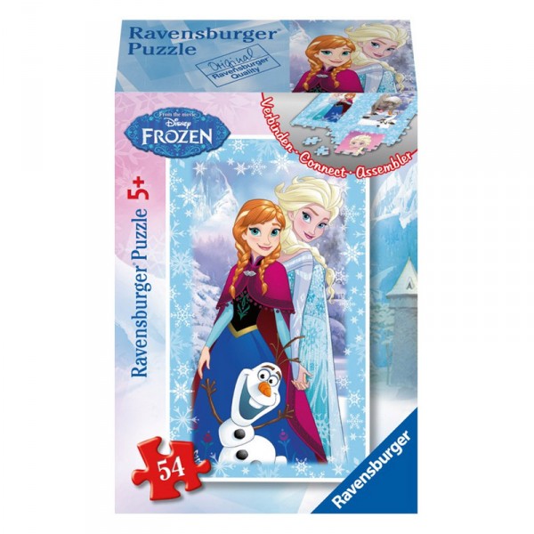 Puzzle 54 pièces : Mini puzzle La Reine des Neiges (Frozen) : Elsa, Anna et Olaf - Ravensburger-09455-3