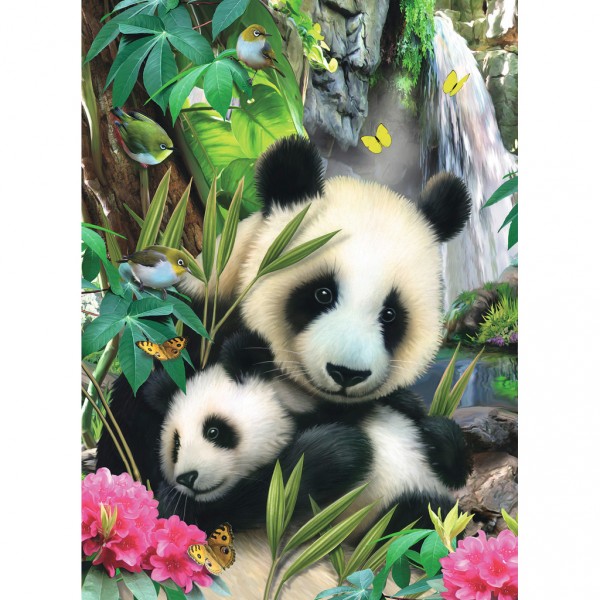 Puzzle 60 pièces : Famille de pandas - Ravensburger-09608