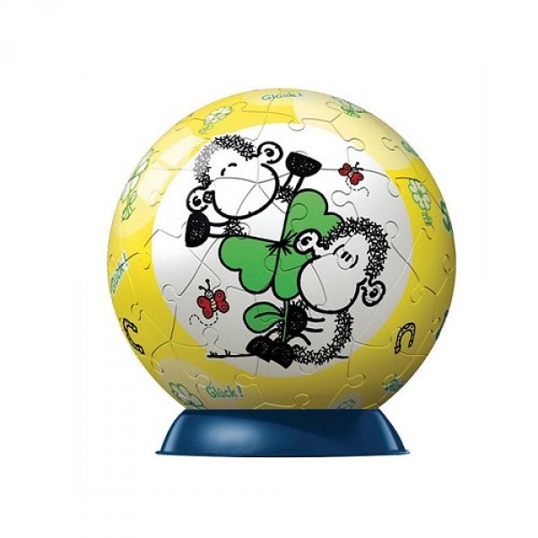 Puzzle Ball 60 pièces - Pupsegal - Sheepworld : Trèfle du bonheur - Ravensburger-09704-2