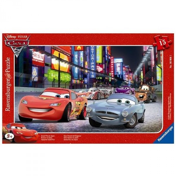 Puzzle cadre - 15 pièces - Cars 2 : Grand Prix du Japon - Ravensburger-06006