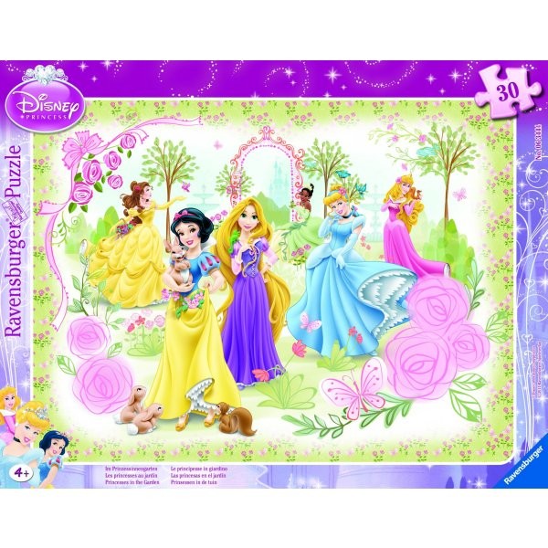 Puzzle cadre - 30 pièces - Princesses Disney : Les princesses au jardin - Ravensburger-06344