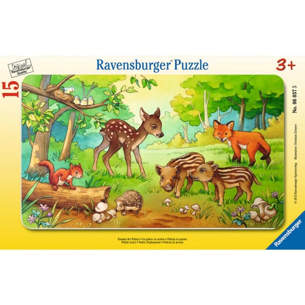 Puzzle cadre 15 pièces : Petits animaux de la forêt - Ravensburger-06376