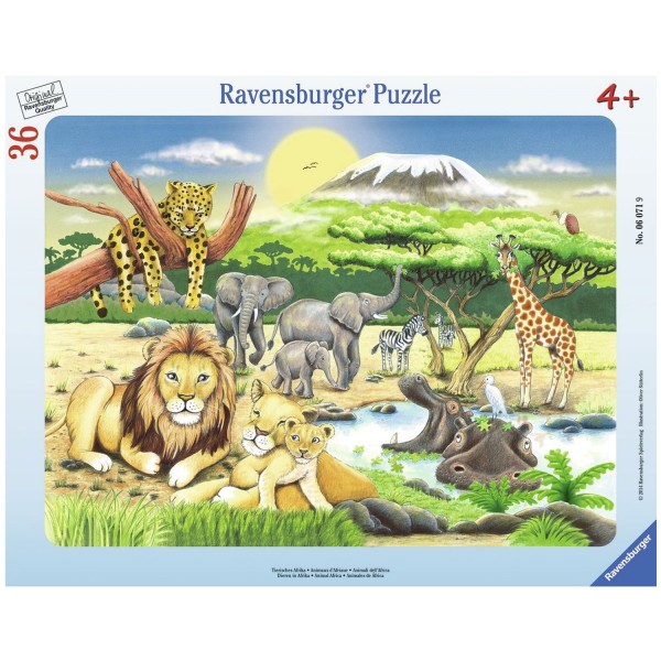 Puzzle cadre 36 pièces : Les animaux d'Afrique - Ravensburger-06071