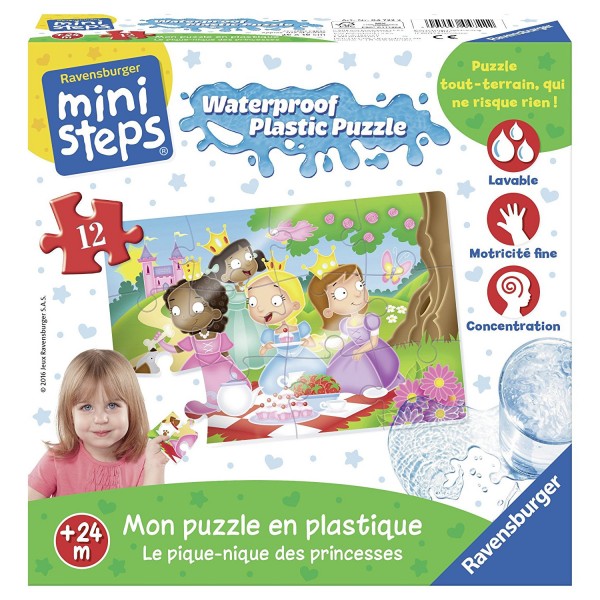 Puzzle en plastique 12 pièces : Le pique-nique des princesses - Ravensburger-04722