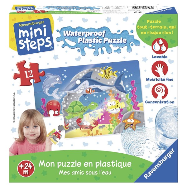 Puzzle en plastique 12 pièces : Mes amis sous l'eau - Ravensburger-04723