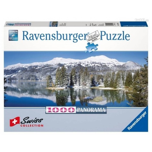 Puzzle panoramique 1000 pièces : Le lac de Lenzerheide (Suisse) - Ravensburger-19105