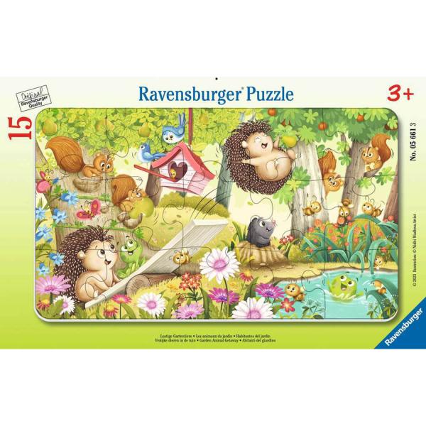 Puzzle cadre 15 pièces : Les animaux du jardin  - Ravensburger-5661