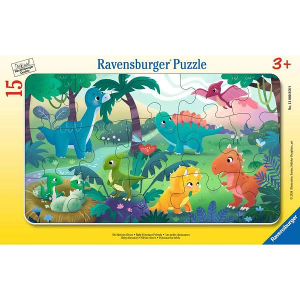 Puzzle cadre 15 pièces : Les petits dinosaures - Ravensburger-12000856