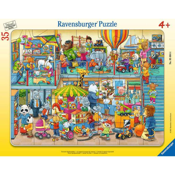 Puzzle cadre 35 pièces : Le magasin de jouets des animaux - Ravensburger-5664