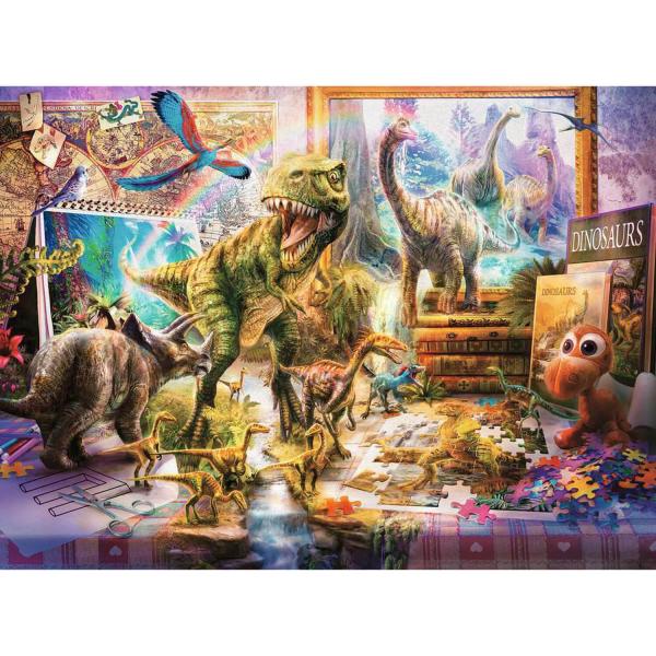 Puzzle 100 pièces XXL : Dinosaures dans la chambre - Ravensburger-12000863