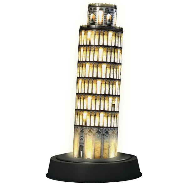 216 Teile 3D-Puzzle: Night Edition: Turm von Pisa - Ravensburger-12515