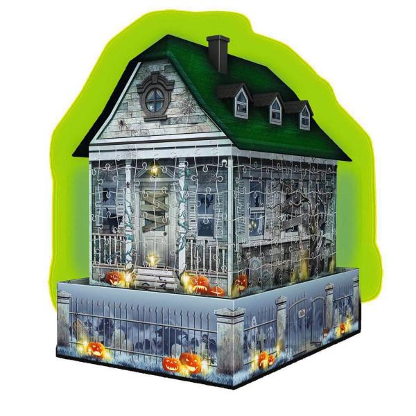 Puzzle 3D 216 pièces : Maison hantée d'Halloween - Ravensburger-11254