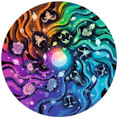 Rundes Puzzle mit 500 Teilen: Astrologie (Farbkreis)