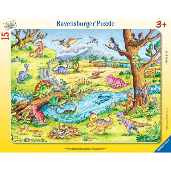 Puzzle cadre 15 pièces : Dinosaures - Ravensburger-05633