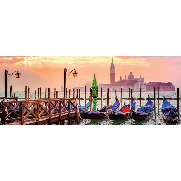 1000 pieces panoramic puzzle: Gondolas in Venice - Ravensburger-15082