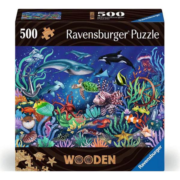 Puzzle en bois 500 pièces : Monde marin coloré - RAVENSBURGER-17515