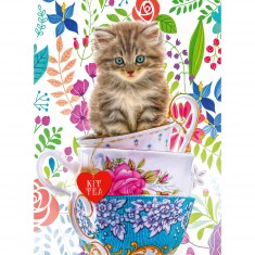 500 pieces puzzle: Kitten in a cup