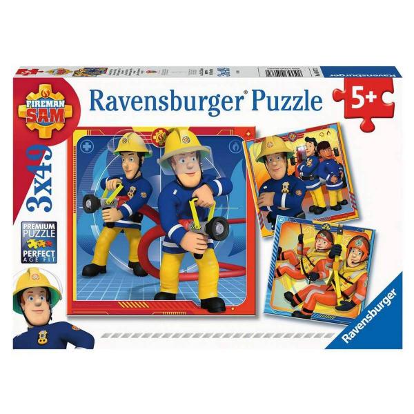 Puzzle 3 x 49 pièces : notre héros sam le pompier - Ravensburger-50772