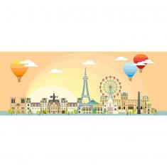 Puzzle 1000 pièces panoramique :  Une journée à Paris 